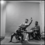 Curtiss James with unidentified dancer and drummer