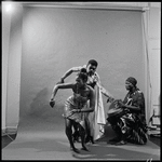 Curtiss James with unidentified dancer and drummer