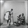 Curtiss James with unidentified dancer and drummer