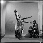 Curtiss James with unidentified dancer and drummer