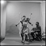 Curtiss James with unidentified dancer and drummer