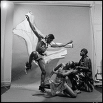 Curtiss James with unidentified dancer and drummer