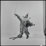 Child in clown costume, possibly David Stern