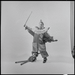 Child in clown costume, possibly David Stern