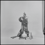 Child in clown costume, possibly David Stern