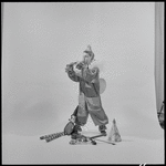 Child in clown costume, possibly David Stern