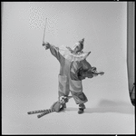 Child in clown costume, possibly David Stern