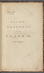 Thoughts on the peace, and the probable advantages thereof to the United States of America