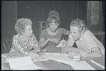 Alice Childress, Ruby Dee and James Broderick in rehearsal for the stage production Wedding Band