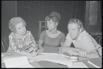 Alice Childress, Ruby Dee and James Broderick in rehearsal for the stage production Wedding Band