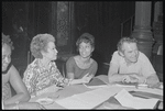 Alice Childress, Ruby Dee and James Broderick in rehearsal for the stage production Wedding Band