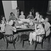 Brandon Maggart [left], Alice Childress, Ruby Dee, James Broderick, Hilda Haynes, Clarice Taylor and unidentified others in rehearsal for the stage production Wedding Band