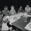 Alice Childress, Ruby Dee, James Broderick, Hilda Haynes and unidentified others in rehearsal for the stage production Wedding Band