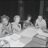 Alice Childress, Ruby Dee, James Broderick, Hilda Haynes and unidentified [left] in rehearsal for the stage production Wedding Band