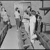 Alice Childress [center] and unidentified others in rehearsal for the stage production Wedding Band