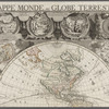 Mappe monde, ou globe terrestre, en deux plans hemispheres 