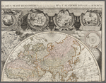 Mappe monde, ou globe terrestre, en deux plans hemispheres 