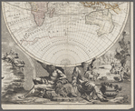 Mappe monde, ou globe terrestre, en deux plans hemispheres 