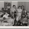 Waiting room in clinic on typhoid antitoxin day at Osceola migratory labor camp. Belle Glade, Florida