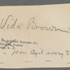 Photographer's notes on Vida Brown photo session