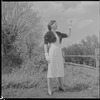 Unidentified woman outdoors