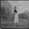 Unidentified woman outdoors