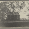 Parsons house. South side Main Street … Catholic Church now. Part of Baker house on right, Frank Schellinger house in distance. Amagansett, East Hampton