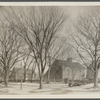 John Howard Payne house and windmill. East side Main Street. Mulford house on left. East Hampton, East Hampton