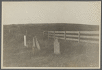 View of old cemetery. About 200ft west of site of First House, north of roadway, 3 miles west of Hither Plain Life Saving Station, 7  mi. east of Amagansett. 13 headstones, 9 with footstones, 1763-1821. Montauk, East Hampton