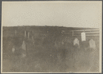 View of old cemetery. About 200ft west of site of First House, north of roadway, 3 miles west of Hither Plain Life Saving Station, 7  mi. east of Amagansett. 13 headstones, 9 with footstones, 1763-1821. Montauk, East Hampton