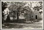 Old Dominy House. West side North Main Street (road to Three Mile Harbor), about a block north of railroad viaduct. 2 millstones used for doorsteps.  East Hampton, East Hampton