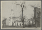 South Bushwick Reformed Church. NW corner Bushwick Parkway and Himrod Street. Known as the White Church. Built in 1853. (Detailed notes on back.) Bushwick [Brooklyn]