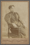 Studio portrait of young Sarah Myers Blackwell seated