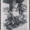 Jean Blackwell Hutson with woman on beach blanket