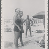 Jean Hutson standing with others at beach