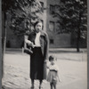 Jeanie holding hands with Jean Blackwell Hutson, June 11, 1954