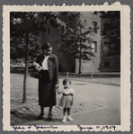 Jeanie holding hands with Jean Blackwell Hutson, June 11, 1954