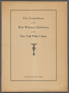 Susan Jaffe Tane collection of Walt Whitman