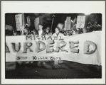 Friends of Michael Stewart march down 5th Ave in Art Parade Sept 27
