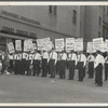 Photograph of the Sleeping Car Porters protesting for fairer
working conditions