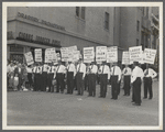 Photograph of the Sleeping Car Porters protesting for fairer
working conditions