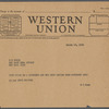 Telegram to E. B. White, March 23, 1928