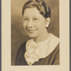 Woman in wide collar for studio portrait