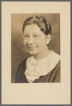 Woman in wide collar for studio portrait