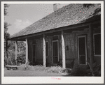 Melrose, Natchitoches Parish, Louisiana. Old home with mud walls built by [multiracial people], now a part of the John Henry cotton plantation. It was the original plantation house built and owned by Augustin Metoyier and called Yucca Plantation (from Spanish)