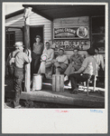 Farmers sitting around in front of the post office on Saturday afternoon. Linwood, Kentucky.