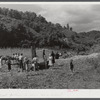 In the fall of the year during the time of "syrupping off" operations many children stay home from school to eat the sorghum when it is boiled down. At a mountaineer's home on the road between Jackson and Campton, Kentucky.