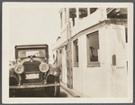 Ferry boat "New Prospect." North Ferry to Greenport. Photo of auto and boat cabin. Shelter Island, Shelter Island