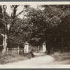 View of entrance gate to Sylvester Manor. Shelter Island, Shelter Island
