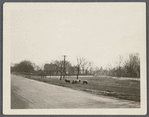 View of Amagansett Road, near junction with Egypt Lane. North end. Felix Dominy house with Whale Rib Archway on left. East Hampton, East Hampton